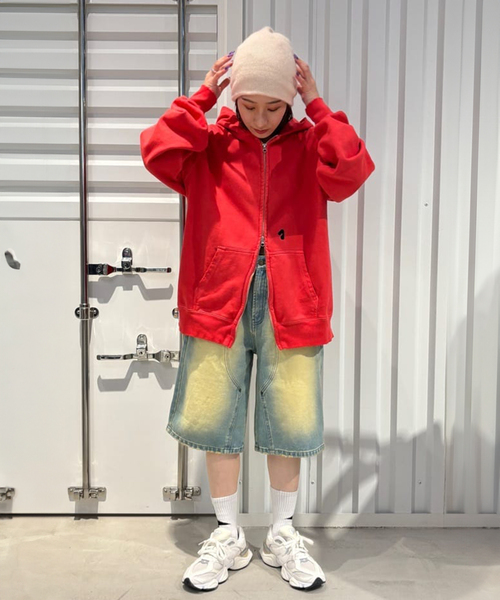JIEDA(ジエダ)の「JieDa/ジエダ PIGMENT J LOGO ZIP UP HOODIE JIE-24W-CT09(パーカー・メンズ・サックスブルー/レッド/ブラック・FREE)」の16枚目の写真