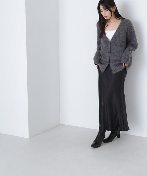 NATURAL BEAUTY BASIC（ナチュラルビューティーベーシック）の「◇起毛ニットシリーズ カーディガン（カーディガン/ボレロ・レディース・ネイビー/チャコールグレー/ブルー・FREE）」の7枚目の写真