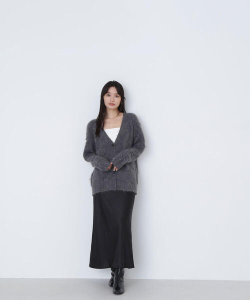 NATURAL BEAUTY BASIC（ナチュラルビューティーベーシック）の「◇起毛ニットシリーズ カーディガン（カーディガン/ボレロ・レディース・ネイビー/チャコールグレー/ブルー・FREE）」の11枚目の写真