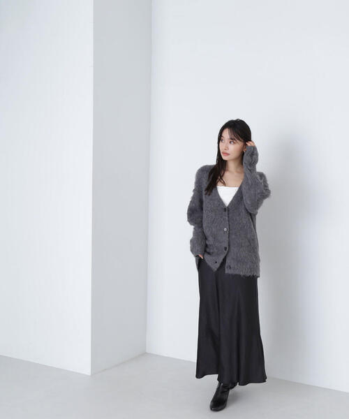 NATURAL BEAUTY BASIC（ナチュラルビューティーベーシック）の「◇起毛ニットシリーズ カーディガン（カーディガン/ボレロ・レディース・ネイビー/チャコールグレー/ブルー・FREE）」の12枚目の写真