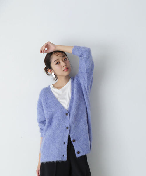 NATURAL BEAUTY BASIC（ナチュラルビューティーベーシック）の「◇起毛ニットシリーズ カーディガン（カーディガン/ボレロ・レディース・ネイビー/チャコールグレー/ブルー・FREE）」の16枚目の写真