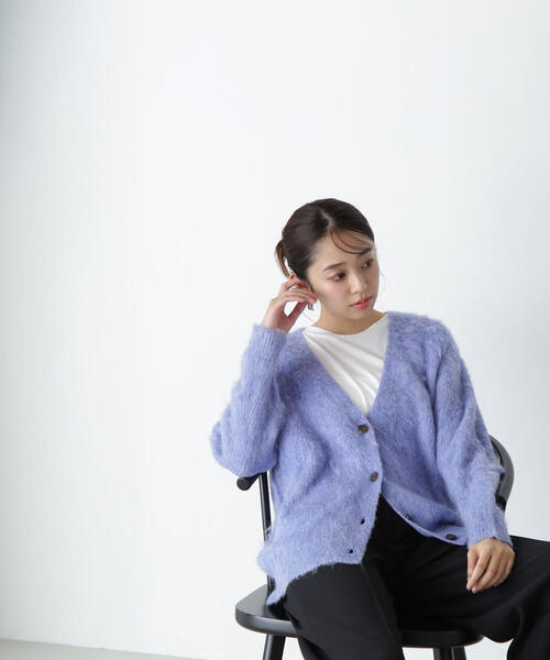 NATURAL BEAUTY BASIC（ナチュラルビューティーベーシック）の「◇起毛ニットシリーズ カーディガン（カーディガン/ボレロ・レディース・ネイビー/チャコールグレー/ブルー・FREE）」の17枚目の写真