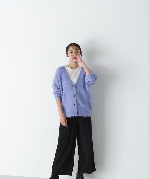 NATURAL BEAUTY BASIC（ナチュラルビューティーベーシック）の「◇起毛ニットシリーズ カーディガン（カーディガン/ボレロ・レディース・ネイビー/チャコールグレー/ブルー・FREE）」の19枚目の写真