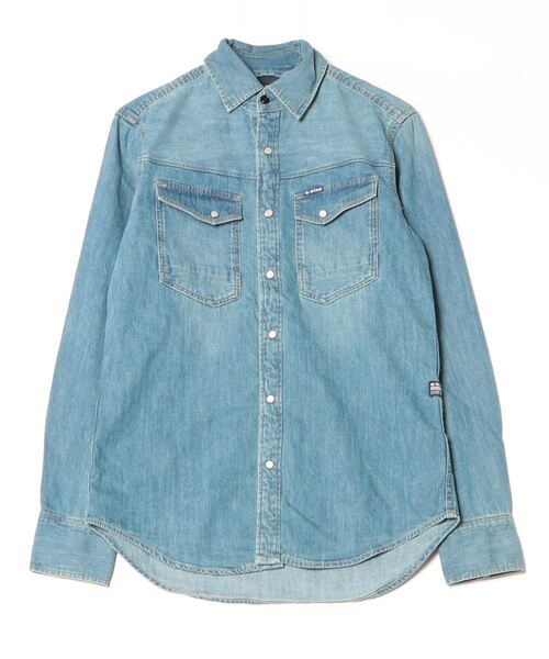 G-STAR（ジースター）の「Slim Denim Shirt/ベーシックデザインスリムデニムシャツ（シャツ/ブラウス・メンズ・インディゴブルー・SMALL/MEDIUM/LARGE/X-LARGE）」の7枚目の写真