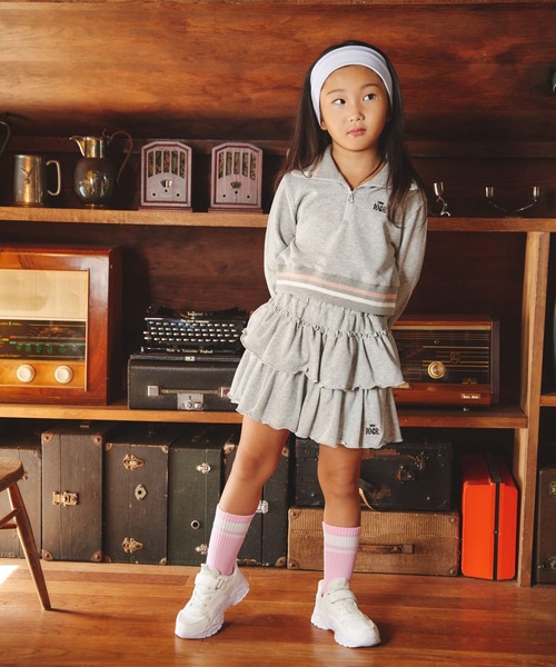 10C REPIPI（ジューシーレピピ）の「【10C REPIPI】ハーフZIPラインリブトップス（スウェット・キッズ・ブラック/グレー/アイボリー・120cm/110cm/130cm）」の6枚目の写真