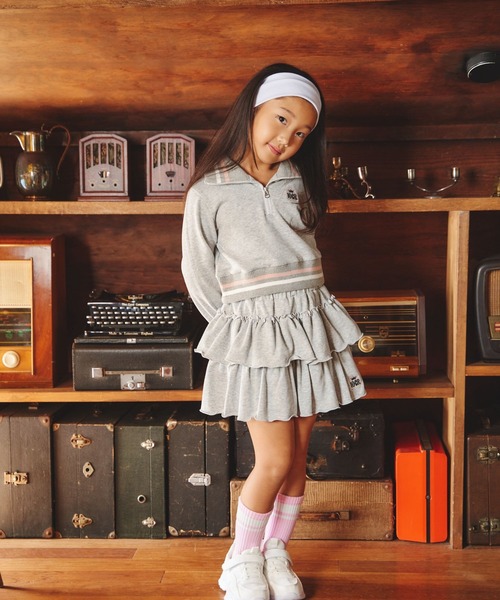 10C REPIPI（ジューシーレピピ）の「【10C REPIPI】ハーフZIPラインリブトップス（スウェット・キッズ・ブラック/グレー/アイボリー・120cm/110cm/130cm）」の7枚目の写真