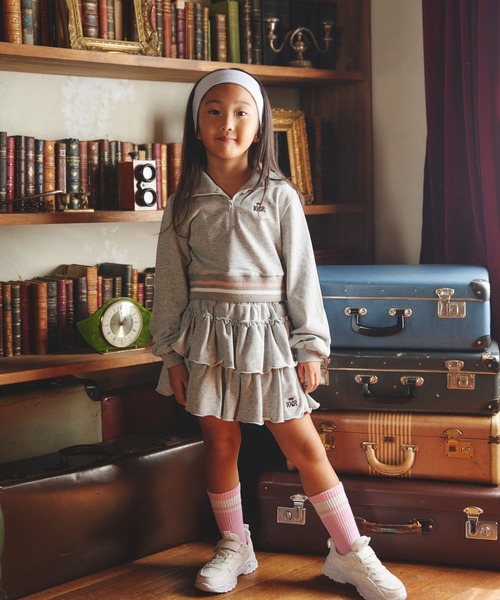 10C REPIPI（ジューシーレピピ）の「【10C REPIPI】ハーフZIPラインリブトップス（スウェット・キッズ・ブラック/グレー/アイボリー・120cm/110cm/130cm）」の9枚目の写真