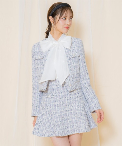 WILLSELECTION（ウィルセレクション）の「MIXツイードノーカラージャケット（ノーカラージャケット・レディース・ラベンダー/ブラック/ブルー・FREE）」の3枚目の写真