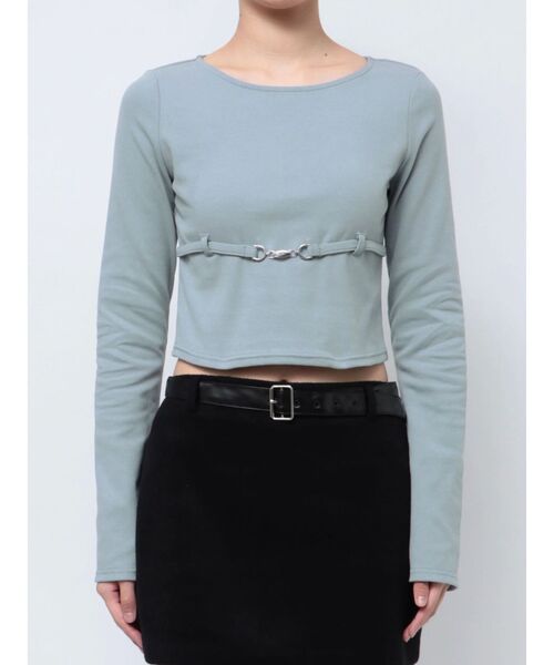 EMODA(エモダ)の「UNDER CHARM FIT L/T(Tシャツ/カットソー・レディース・ブルー/ブラック/ホワイト・FREE)」の1枚目の写真