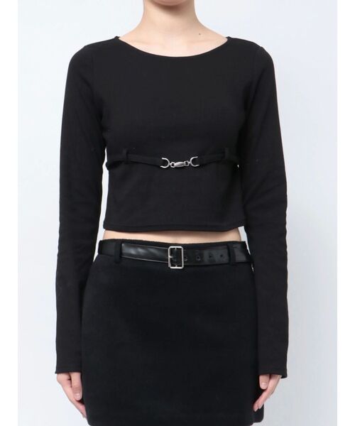 EMODA(エモダ)の「UNDER CHARM FIT L/T(Tシャツ/カットソー・レディース・ブルー/ブラック/ホワイト・FREE)」の3枚目の写真