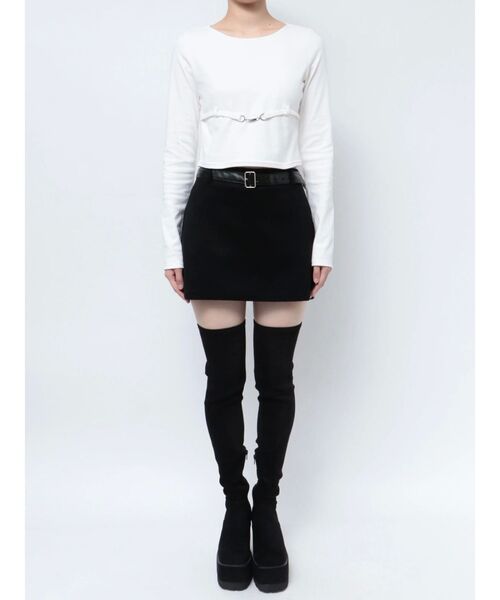 EMODA(エモダ)の「UNDER CHARM FIT L/T(Tシャツ/カットソー・レディース・ブルー/ブラック/ホワイト・FREE)」の12枚目の写真