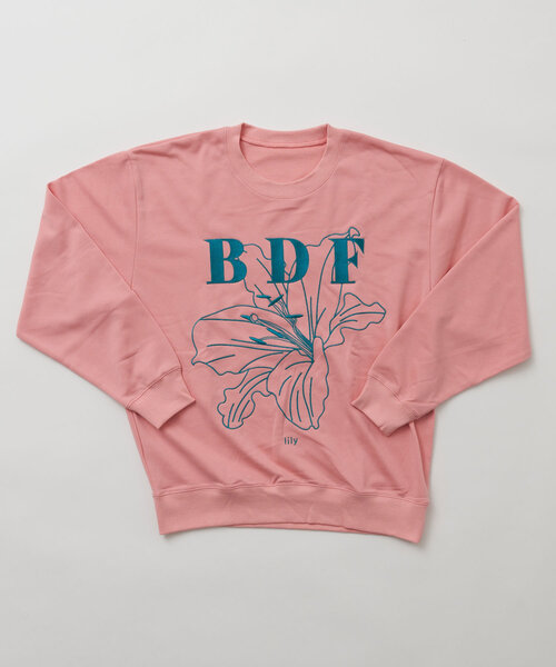 CIAOPANIC（チャオパニック）の「【BDF】フラワー刺繍スウェット（スウェット・レディース・サックスブルー/ライトグレー/ホワイト/オレンジ/イエロー/ネイビー/ピンク/レッド/ブルー/グレー/チャコールグレー/アイボリー・ONE SIZE）」の11枚目の写真