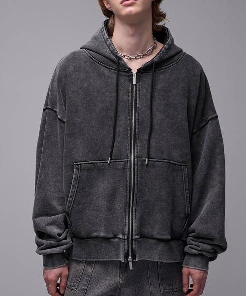 完売商品　ブラックビンテージ パーカー ヘビーウェイト ヴィンテージ クロスフルジップパーカー（パーカー