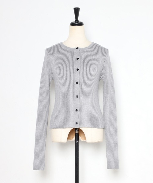 Bonjour Sagan（ボンジュールサガン）の「フィンガーホールクルーネックリブカーディガン（カーディガン/ボレロ・レディース・ブラック/モカ/キナリ/グレー・FREE）」の14枚目の写真