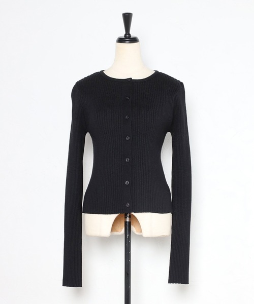 Bonjour Sagan（ボンジュールサガン）の「フィンガーホールクルーネックリブカーディガン（カーディガン/ボレロ・レディース・ブラック/モカ/キナリ/グレー・FREE）」の13枚目の写真