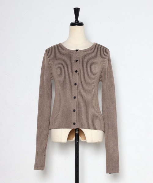Bonjour Sagan（ボンジュールサガン）の「フィンガーホールクルーネックリブカーディガン（カーディガン/ボレロ・レディース・ブラック/モカ/キナリ/グレー・FREE）」の15枚目の写真