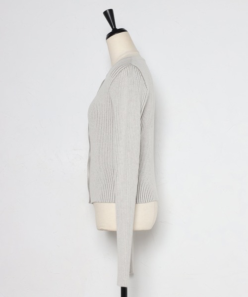Bonjour Sagan（ボンジュールサガン）の「フィンガーホールクルーネックリブカーディガン（カーディガン/ボレロ・レディース・ブラック/モカ/キナリ/グレー・FREE）」の7枚目の写真