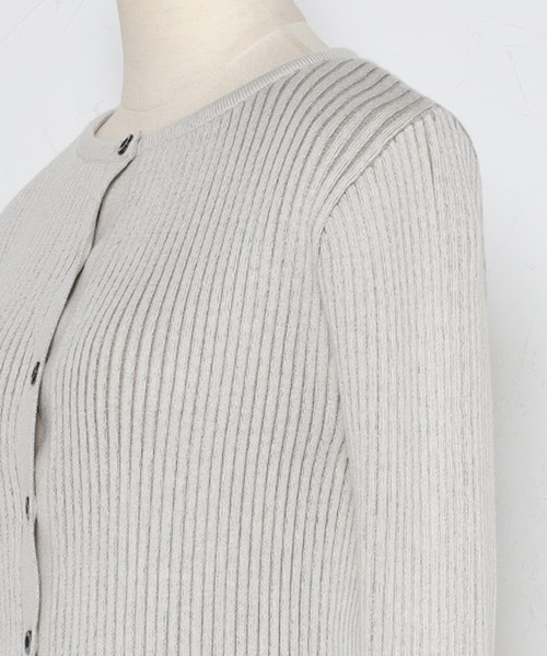 Bonjour Sagan（ボンジュールサガン）の「フィンガーホールクルーネックリブカーディガン（カーディガン/ボレロ・レディース・ブラック/モカ/キナリ/グレー・FREE）」の9枚目の写真