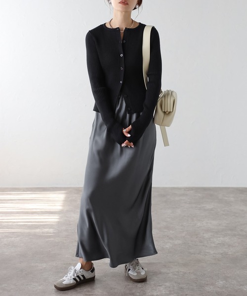 Bonjour Sagan（ボンジュールサガン）の「フィンガーホールクルーネックリブカーディガン（カーディガン/ボレロ・レディース・ブラック/モカ/キナリ/グレー・FREE）」の22枚目の写真