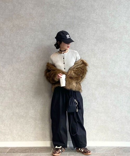 セール】フィンガーホールクルーネックリブカーディガン（カーディガン