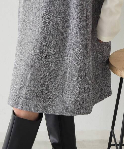 OPAQUE.CLIP（オペークドットクリップ）の「◆Vネックミニジャンスカ【洗濯機洗い可】（ワンピース・レディース・ブラック/グレー系3・36/38/40）」の17枚目の写真