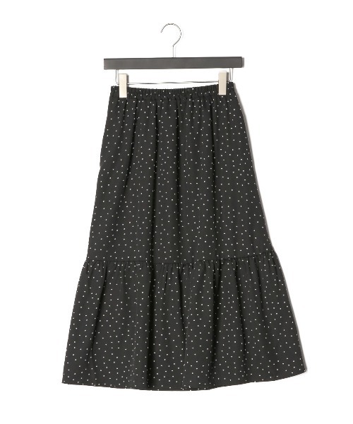 PREFERIR（プレフェリール）の「ドットプリント ティアード スカート（スカート・レディース・ベージュ/ブラック・SMALL/MEDIUM/LARGE）」の3枚目の写真