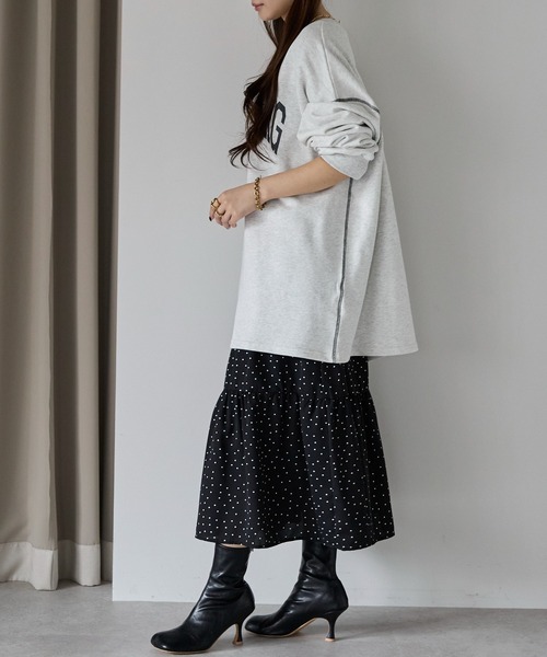 PREFERIR（プレフェリール）の「ドットプリント ティアード スカート（スカート・レディース・ベージュ/ブラック・SMALL/MEDIUM/LARGE）」の14枚目の写真