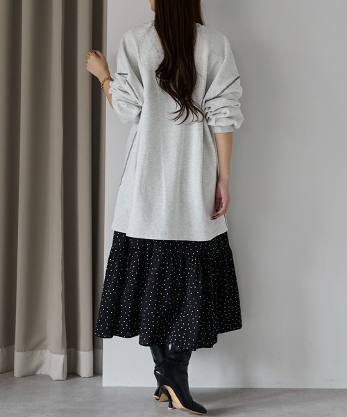 PREFERIR（プレフェリール）の「ドットプリント ティアード スカート（スカート・レディース・ベージュ/ブラック・SMALL/MEDIUM/LARGE）」の13枚目の写真