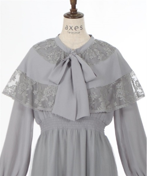 axes femme(アクシーズファム)の「リボン付ケープワンピース axes femme(アクシーズファム)の「リボン付ケープワンピース