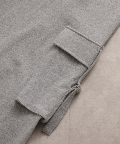 HUG.U（ハグユー）の「脚長ワイドカーゴパンツ（カーゴパンツ・レディース・ブラウン/オリーブ/ブラック/ダークグレー/ホワイト/ライトグレー・FREE）」の12枚目の写真