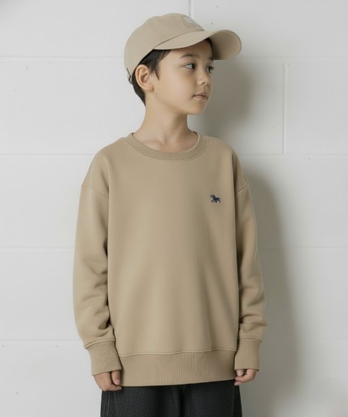 POLOCHAMPS（ポロチャンプス）の「POLOCHAMPS トレーナー KIDS（スウェット・キッズ・ブラック/ダークグリーン/ベージュ/ネイビー/オートミール/杢グレー/ヘザーチャコール/チャコール・110/120/130/140/150/160）」の6枚目の写真