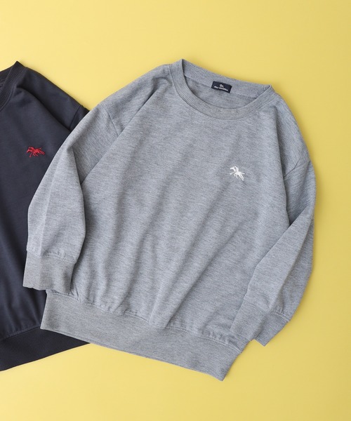 POLOCHAMPS（ポロチャンプス）の「POLOCHAMPS トレーナー KIDS（スウェット・キッズ・ブラック/ダークグリーン/ベージュ/ネイビー/オートミール/杢グレー/ヘザーチャコール/チャコール・110/120/130/140/150/160）」の3枚目の写真