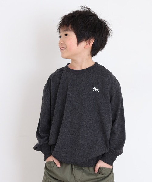 POLOCHAMPS（ポロチャンプス）の「POLOCHAMPS トレーナー KIDS（スウェット・キッズ・ブラック/ダークグリーン/ベージュ/ネイビー/オートミール/杢グレー/ヘザーチャコール/チャコール・110/120/130/140/150/160）」の4枚目の写真