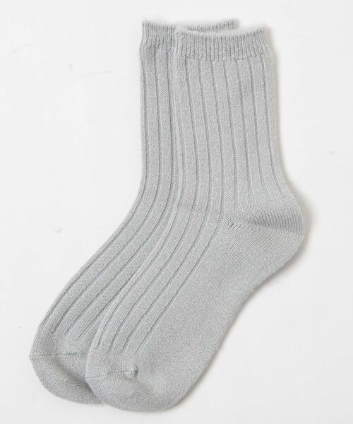 WEGO（ウィゴー）の「WEGO/ぽかぽか裏起毛リブソックス（ソックス/靴下・レディース・オフホワイト/ブラック/サックスブルー/ライトピンク・23-25cm）」の8枚目の写真