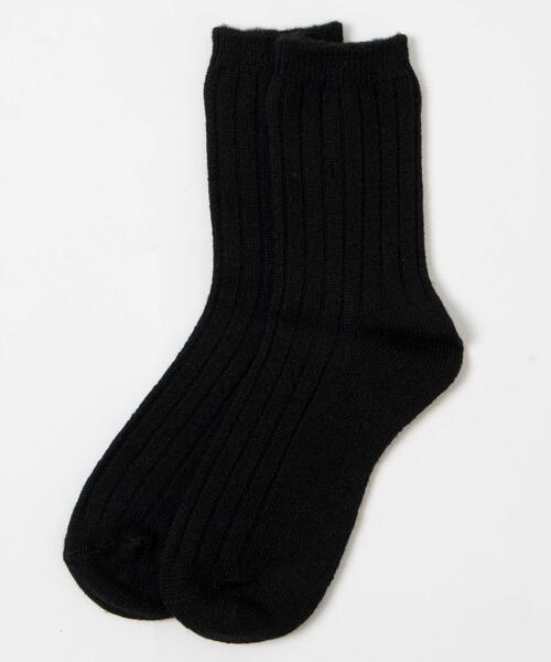 WEGO（ウィゴー）の「WEGO/ぽかぽか裏起毛リブソックス（ソックス/靴下・レディース・オフホワイト/ブラック/サックスブルー/ライトピンク・23-25cm）」の7枚目の写真