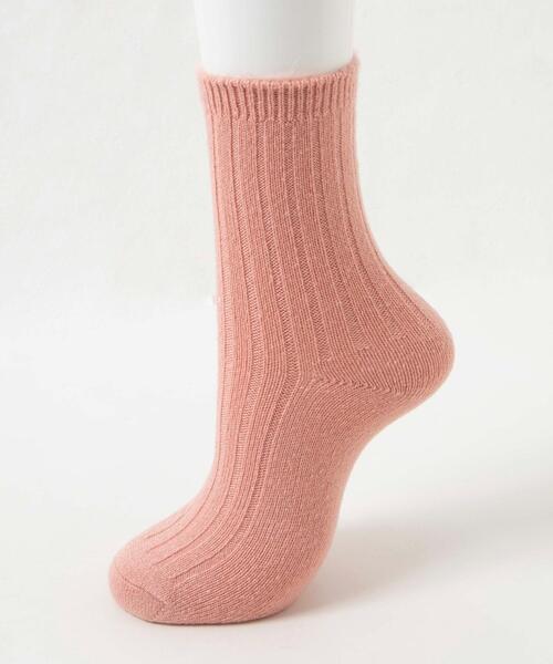 WEGO（ウィゴー）の「WEGO/ぽかぽか裏起毛リブソックス（ソックス/靴下・レディース・オフホワイト/ブラック/サックスブルー/ライトピンク・23-25cm）」の10枚目の写真