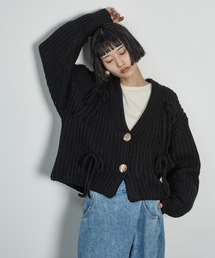 リボンモチーフニットカーディガン