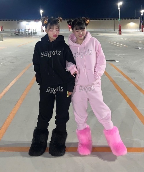 パーティーに】ラインストーン チェリーピンク セットアップツーピース