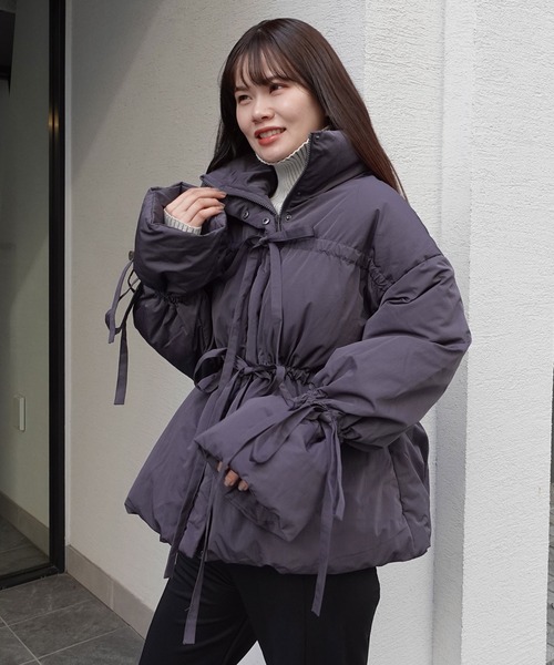 セール】ナイロンタフタファイバーダウンリボンジャケット（ダウン