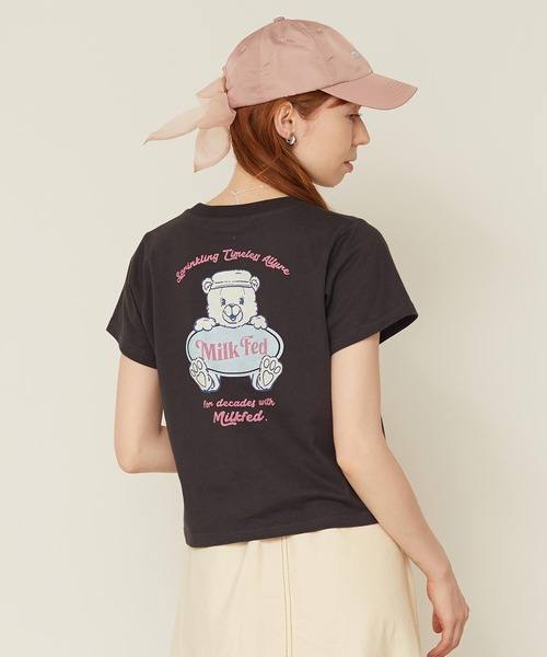MILKFED.(ミルクフェド)の「BEAR COMPACT S/S TEE(Tシャツ/カットソー・レディース・オフホワイト/チャコール/ライトパープル・S/M)」の3枚目の写真