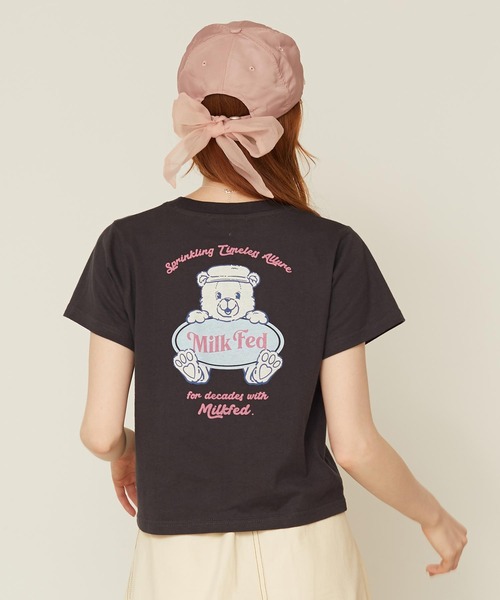 MILKFED.(ミルクフェド)の「BEAR COMPACT S/S TEE(Tシャツ/カットソー・レディース・オフホワイト/チャコール/ライトパープル・S/M)」の6枚目の写真
