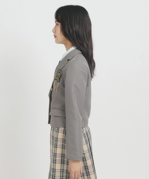 PINK-latte（ピンクラテ）の「【オケージョン・フォーマル】ダブル ジャケット（テーラードジャケット・キッズ・ネイビー/ベージュ/グレー・16/02/15 ）」の5枚目の写真