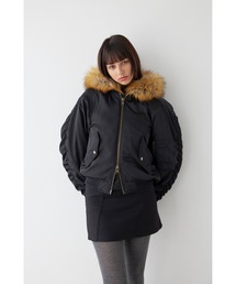 ALEXIA STAM | Fur Hooded Bomber Jacket /ファーフーディーボンバージャケット(その他アウター)