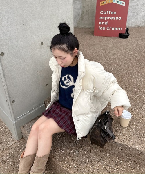 ジャケット・アウター muguet frill ribbon down jacket muguet（ミュゲ）の「リボンダウンジャケット（ダウンジャケット