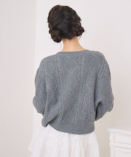 ems excite（エムズエキサイト）の「レースリボンNTPO（ニット/セーター・レディース・ダークグレー/ピンク/ブルー・FREE）」の13枚目の写真