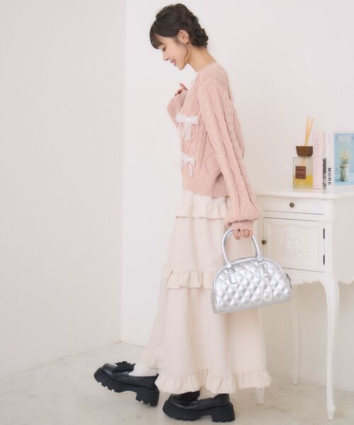 ems excite（エムズエキサイト）の「レースリボンNTPO（ニット/セーター・レディース・ダークグレー/ピンク/ブルー・FREE）」の16枚目の写真