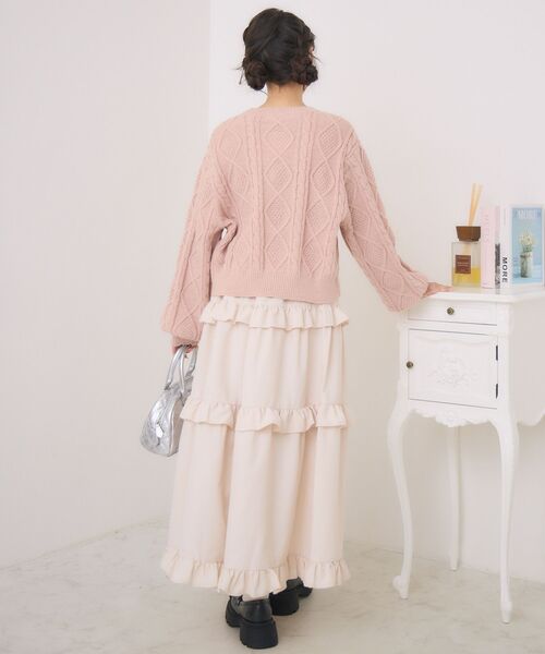 ems excite（エムズエキサイト）の「レースリボンNTPO（ニット/セーター・レディース・ダークグレー/ピンク/ブルー・FREE）」の17枚目の写真