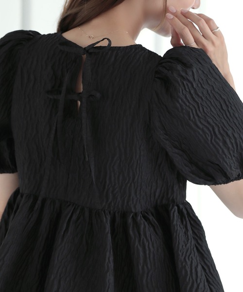 MERAKI（メラキ）の「裾スカラップジャガードブラウス（シャツ/ブラウス・レディース・サックスブルー/イエロー/ブラック/ホワイト・FREE）」の16枚目の写真