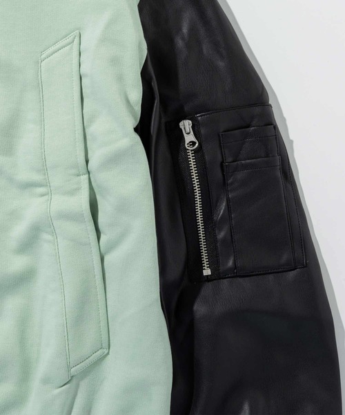 MM6 Maison Margiela(エムエムシックス メゾン マルジェラ)の「MM6 Maison Margiela(エムエムシックス メゾン マルジェラ)Kids & Junior バックブランドロゴジップアップブルゾン(ブルゾン・キッズ・ピンク/ライトグリーン・14Y/16Y/12Y)」の8枚目の写真