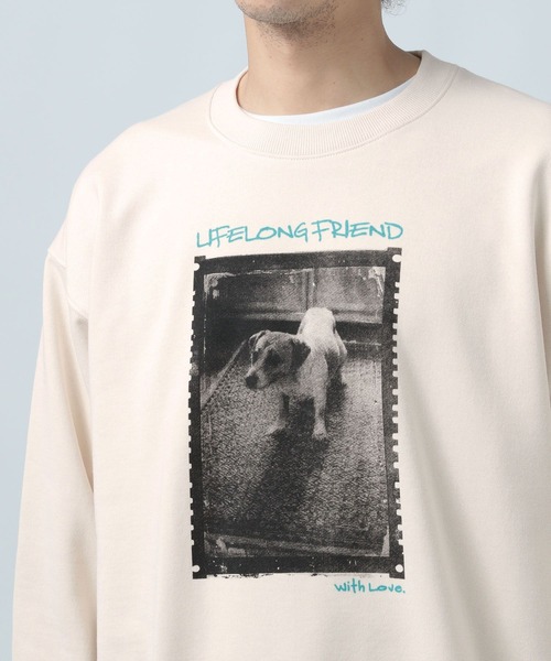 BAYFLOW（ベイフロー）の「裏毛フォトスウェット（スウェット・メンズ・ブラック/オフホワイト/グレー・MEDIUM/LARGE）」の4枚目の写真